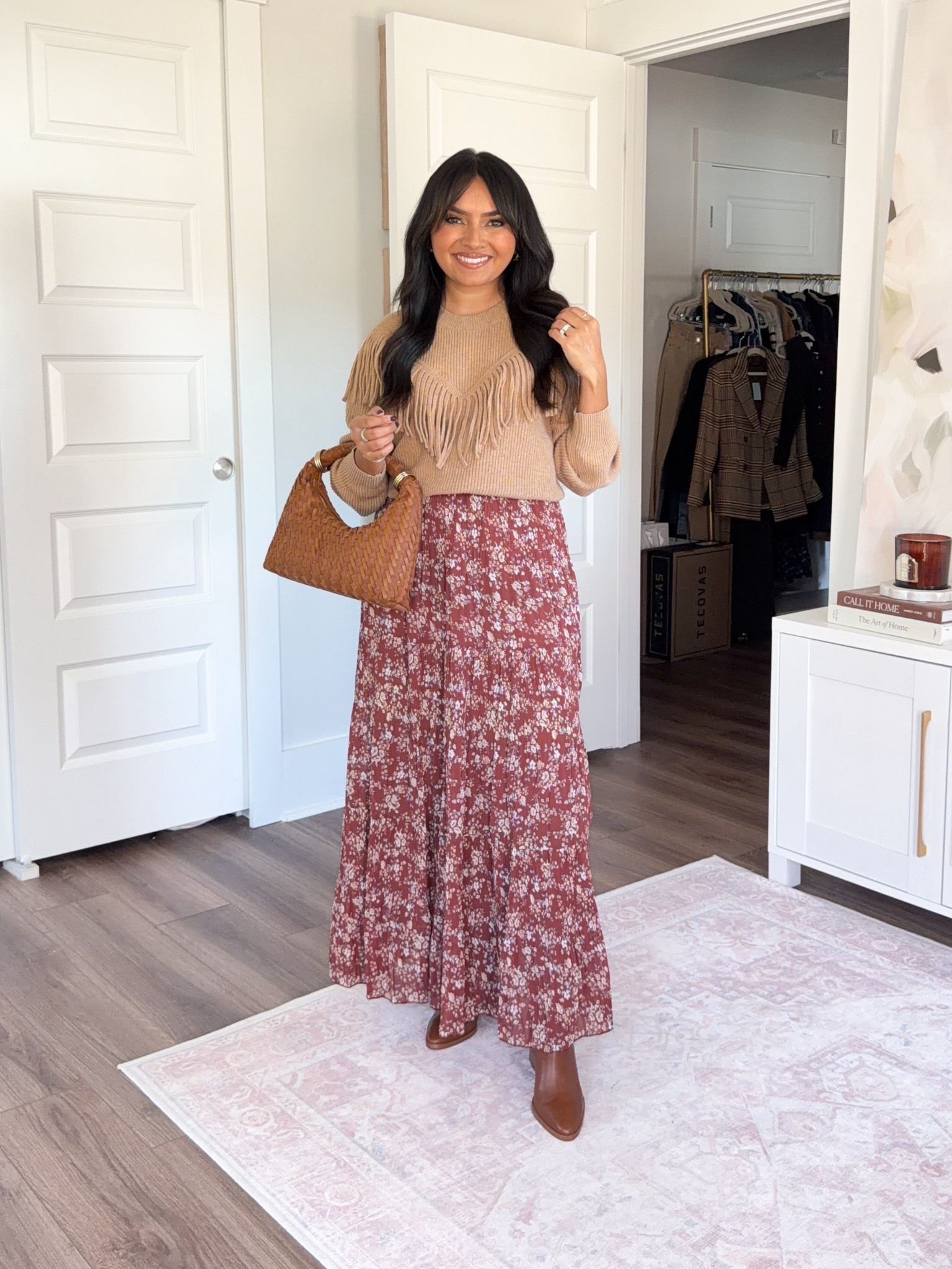 Warm sand heather sweater size xxs petite TTS
Brown floral skirt size small TTS
Medium brown boots size 5.5 TTS

#LTKPetite #LTKStyleTip #LTKSaleAlert