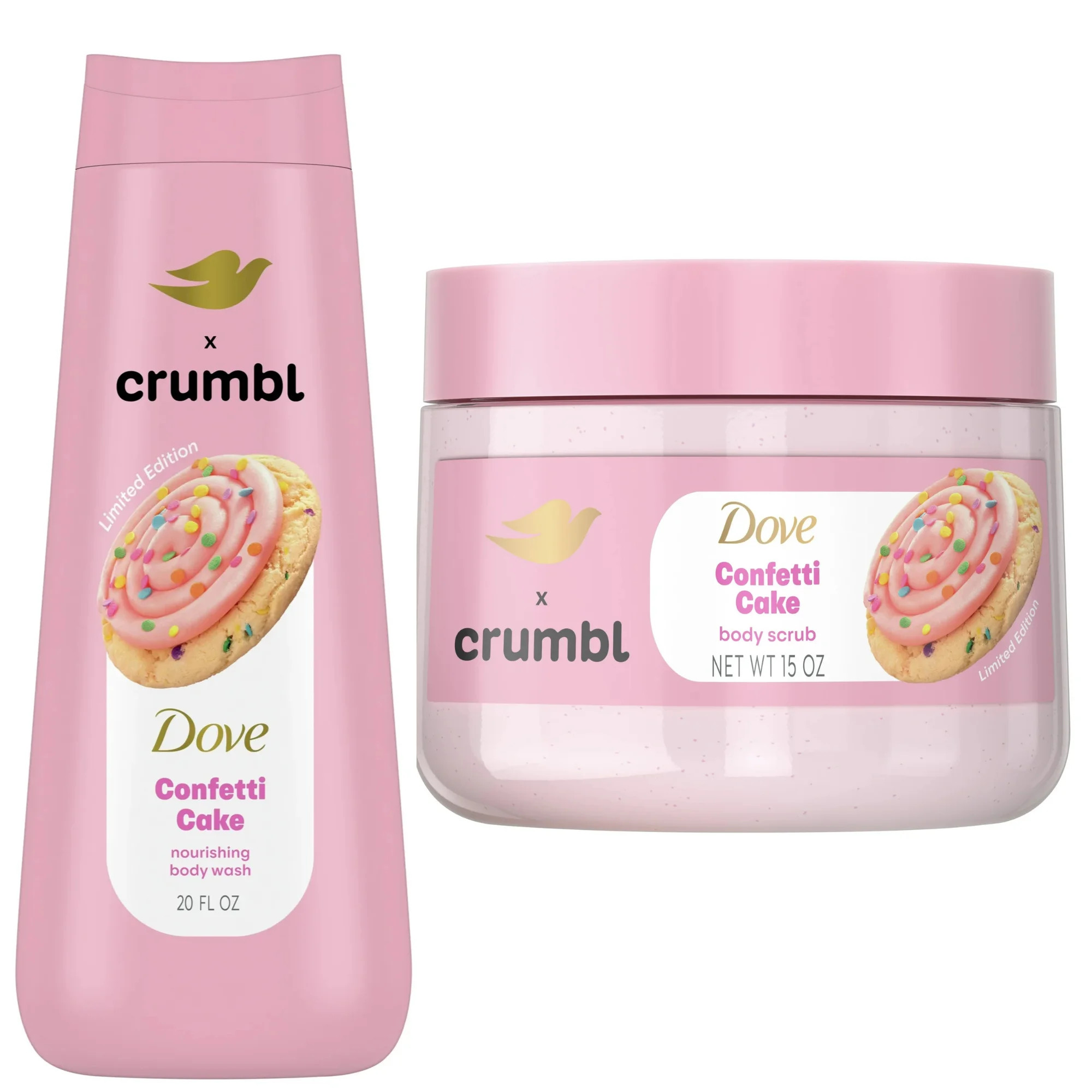 Dove x Crumbl Limited Edition Confetti Cake Collection Moisturizing Liquid Body Wash 20 oz & Exfo... | Walmart (US)