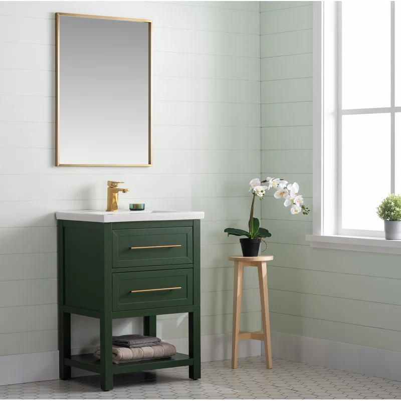 Timko 24'' Free-standing Single Bathroom Vanity with Ceramic Vanity Top | Wayfair North America