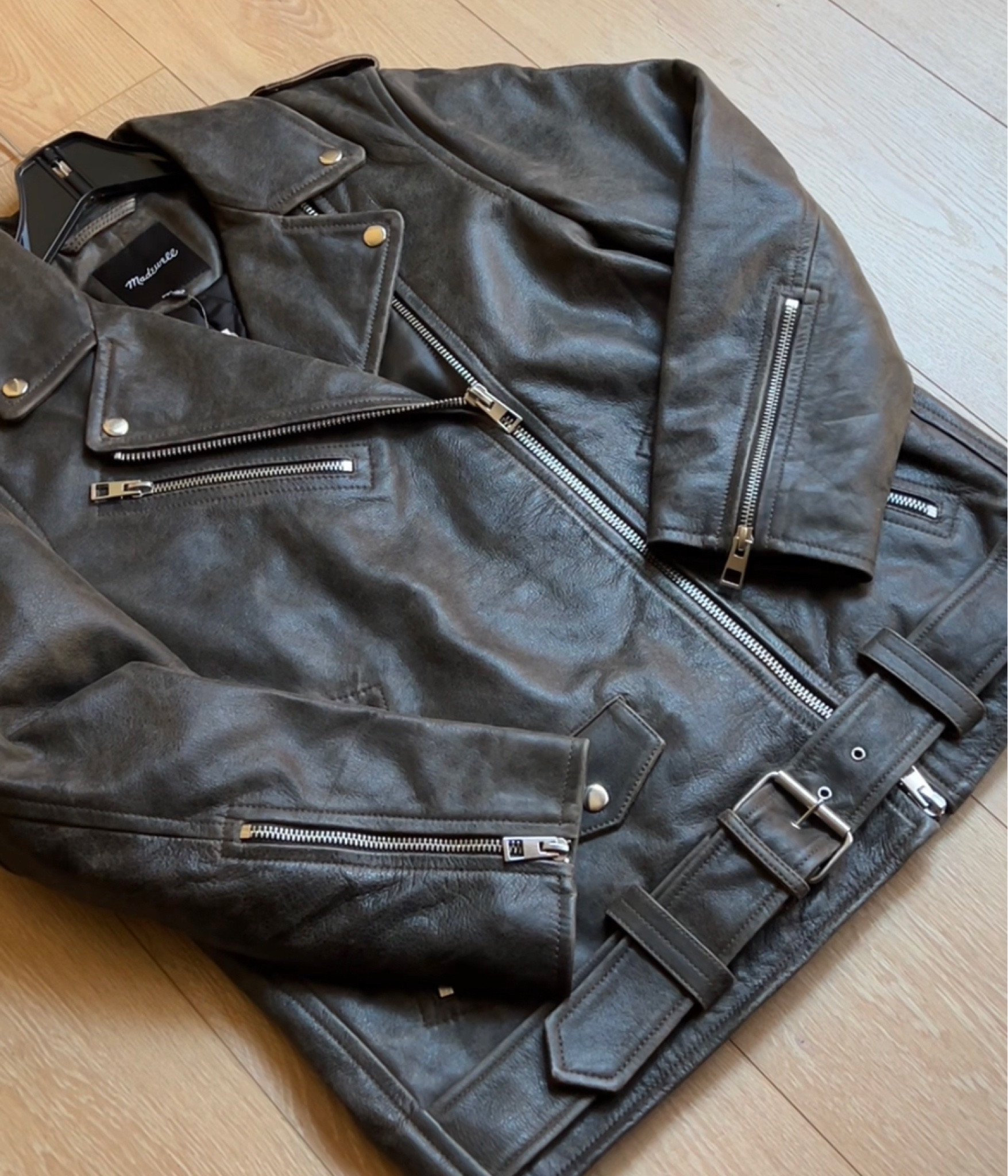Leather jacket (it’s an oversized fit) + some more affordable options 