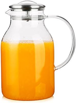 Hiware 68 Ounces Glass Pitcher with Lid and Spout - High Heat Resistance Stovetop Safe Pitcher fo... | Amazon (US)