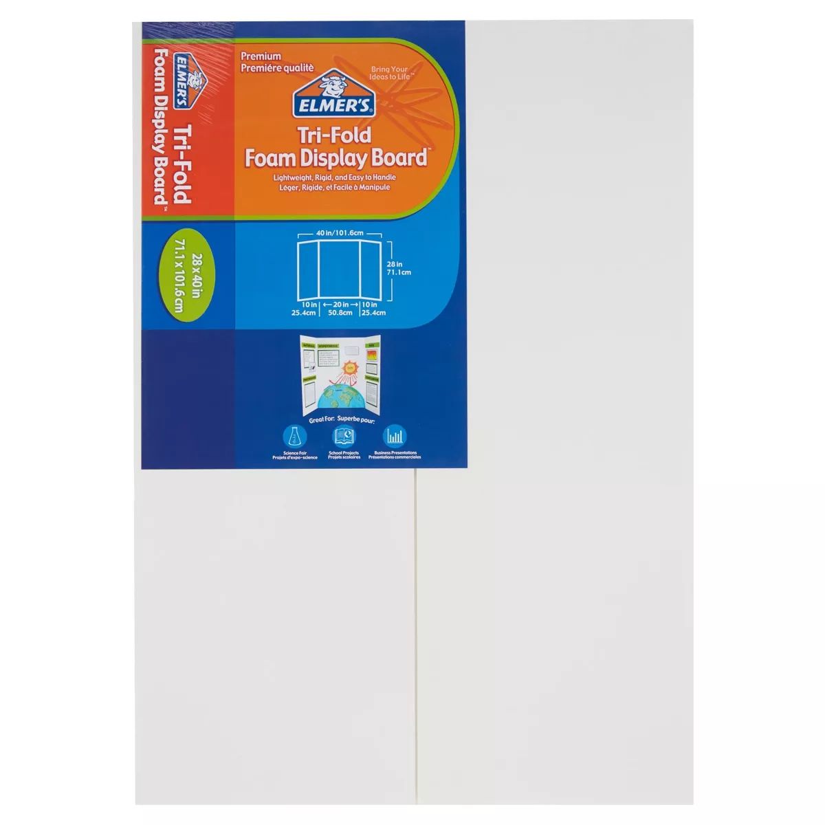 Elmer's 28" x 40" Tri-Fold Foam Presentation Board - White | Target