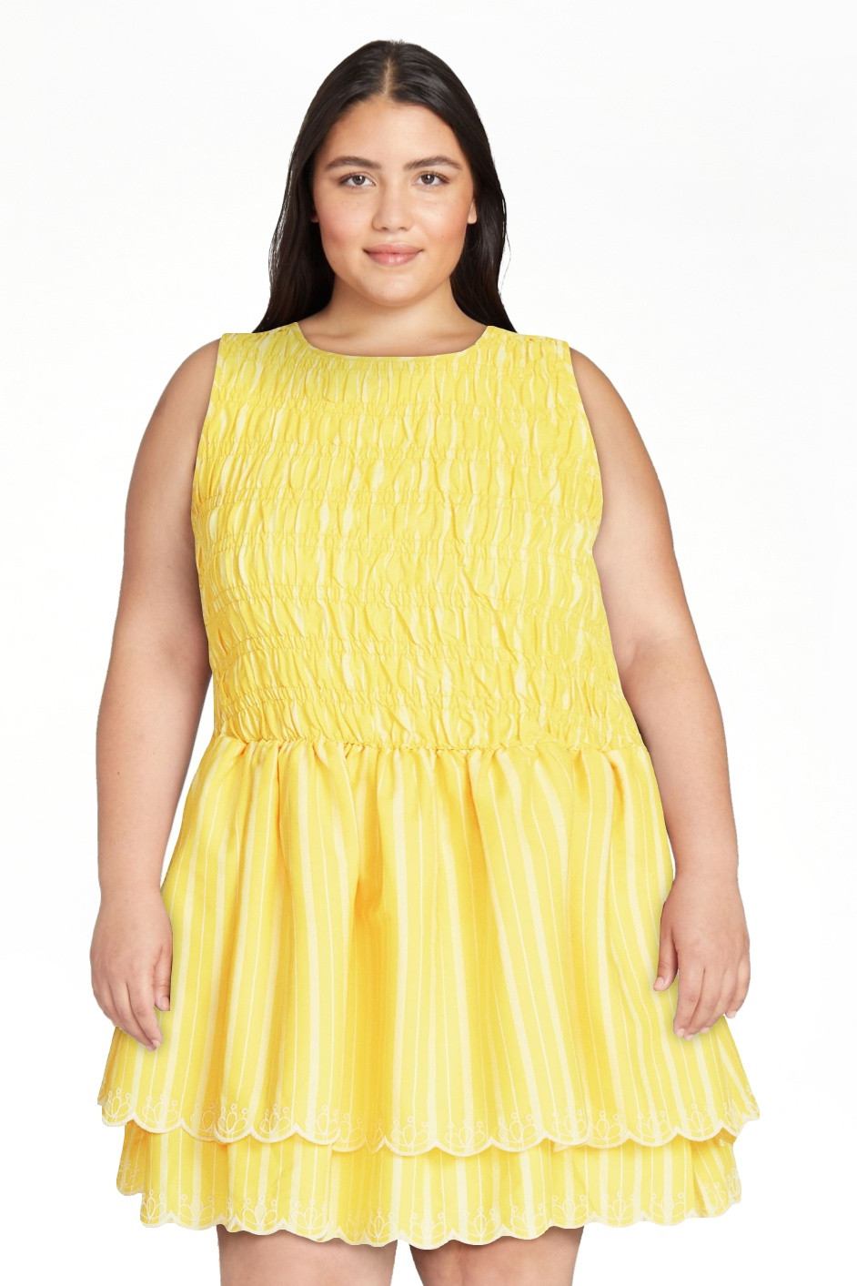 Free Assembly Women's and Women's Plus Smocked Cotton Sleeveless Mini Dress, Sizes XS-4X | Walmart (US)