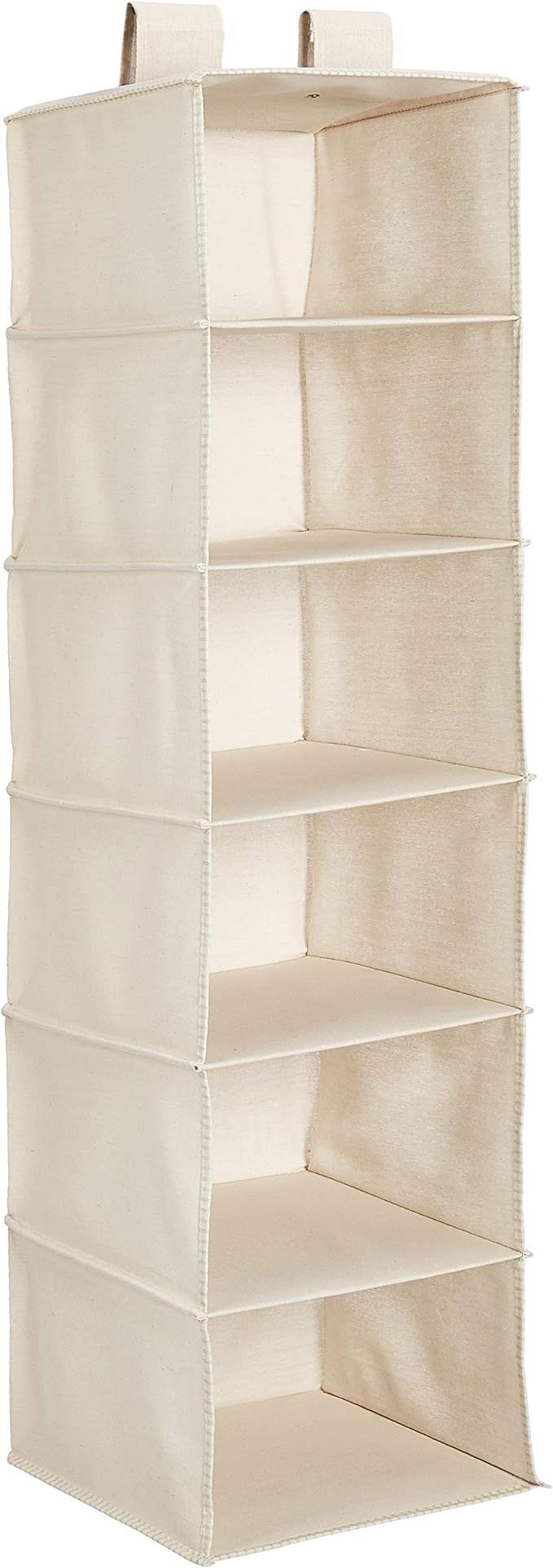 Amazon Basics Hanging Closet Shelf - 6-Tier, Canvas | Amazon (US)