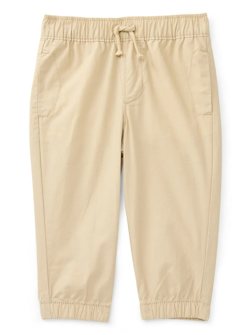 Wonder Nation Baby Boys Cotton Poplin Jogger Pants, Sizes 0M-24M | Walmart (US)