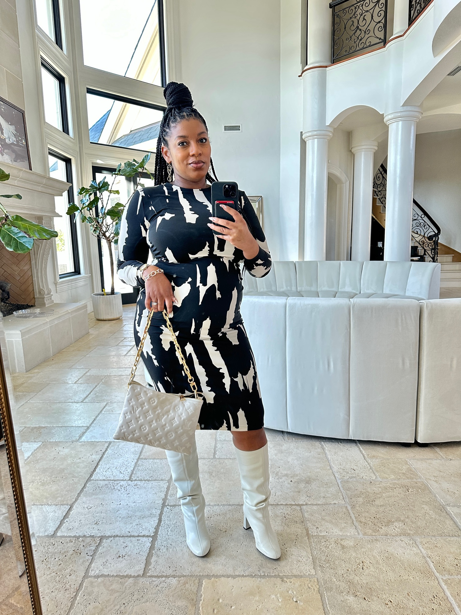 MIDI dresses and boots might bet favorite way to style my bump and this one is on sale! 

This is a non maternity dress and I’m wearing a size L for reference. 

#LTKbump #LTKsalealert #LTKunder50