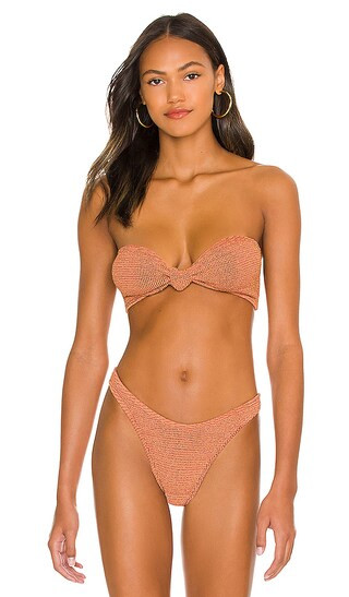 Sahara Bandeau Bikini Top in Bronze | Revolve Clothing (Global)