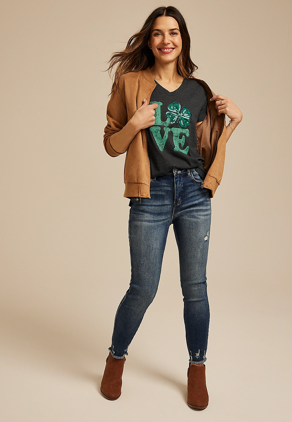 Clover Love Classic Fit Graphic Tee | Maurices