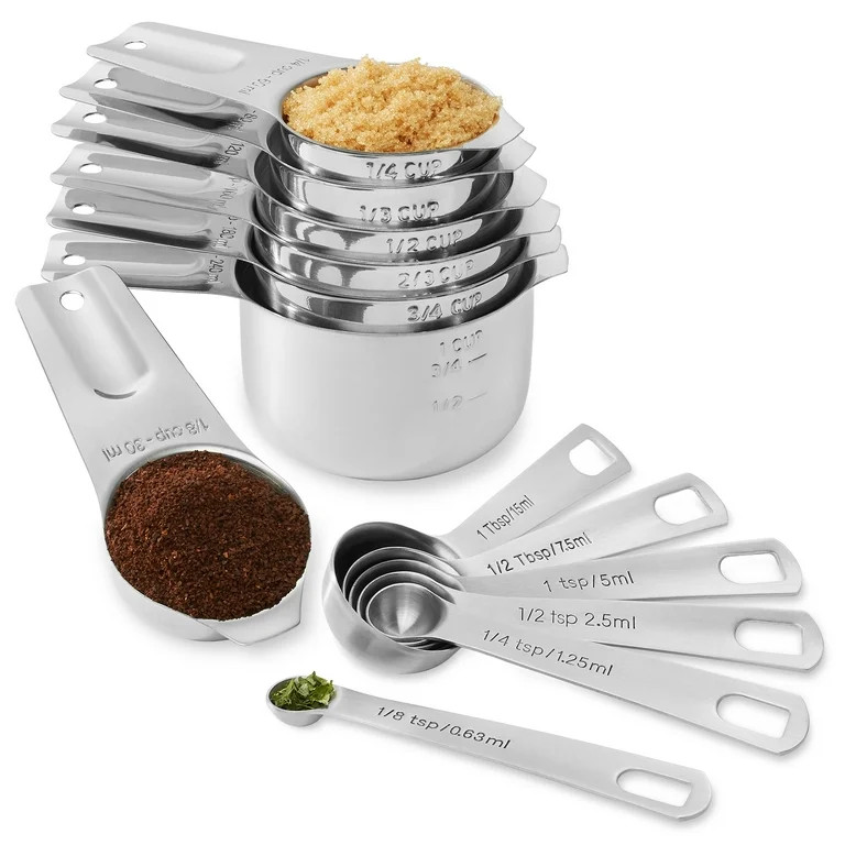 Last Confection 13-Piece Stainless Steel Measuring Cup and Spoon Set | Walmart (US)