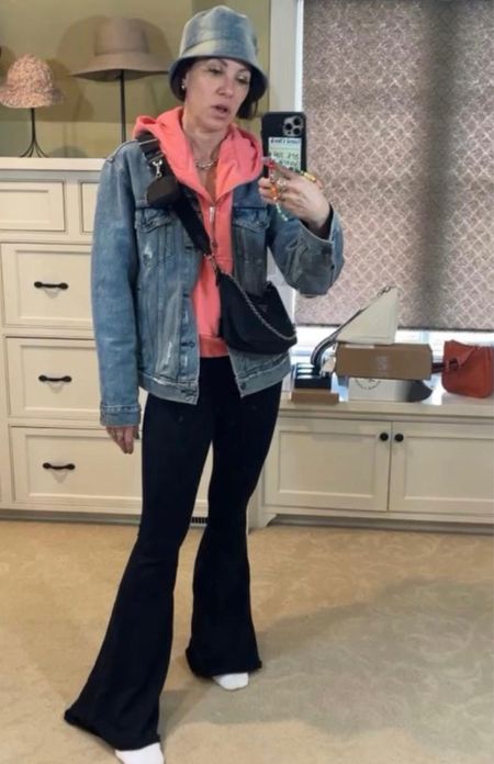 Who doesn’t love a cute Jean bucket hat to match your cute oversized Jean jacket? Love this combo for spring and the crazy weather it brings! Wearing size medium in jacket and size 4 in pants. 

#LTKover40 #LTKSeasonal #LTKstyletip
