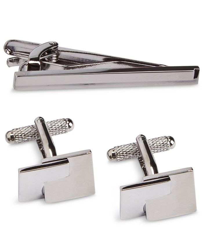 Perry Ellis Portfolio Men's Small Grid Cuff Links & Tie Bar Set & Reviews - All Accessories - Men... | Macys (US)