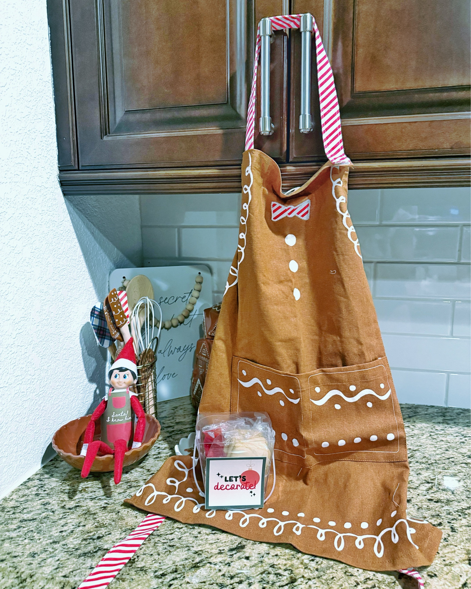 Twinkle is ready to decorate some cookies today 🍪 

Saw the cookie decorating kit at Target and remembered I had some printables from The Letter Vee that would complement it perfectly! I used the apron printable from the 2023 elf collection and the “let’s decorate” sign from the 2025 elf collection 🧝 

Elf ideas l holiday elf l holiday elf ideas l baking elf l cookie decorating l holiday cookies l Christmas cookies l cookies for Santa 

#LTKmomlife #LTKKids #LTKHoliday