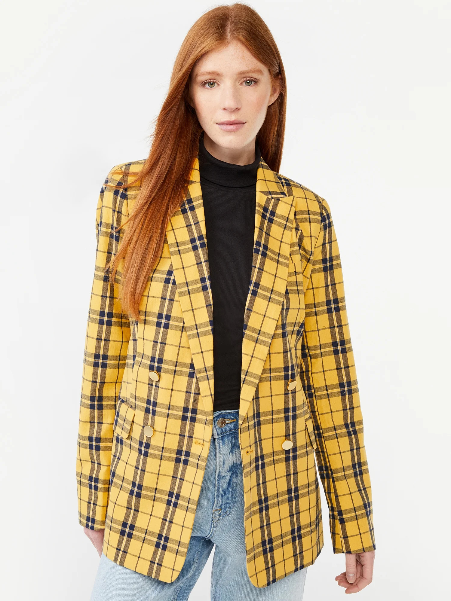 Free Assembly Women's Slim Double Breasted Blazer - Walmart.com | Walmart (US)