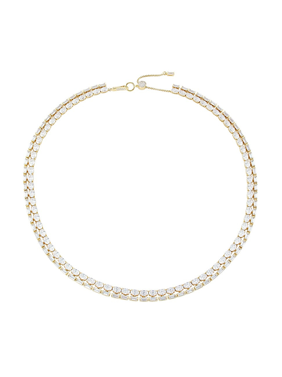 Revelry 18K-Gold-Plated & Cubic Zirconia Double Tennis Necklace | Saks Fifth Avenue