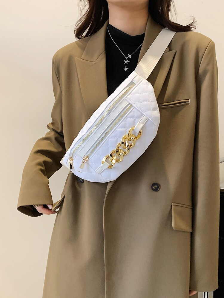 Quilted Chain Decor Bum Bag | SHEIN