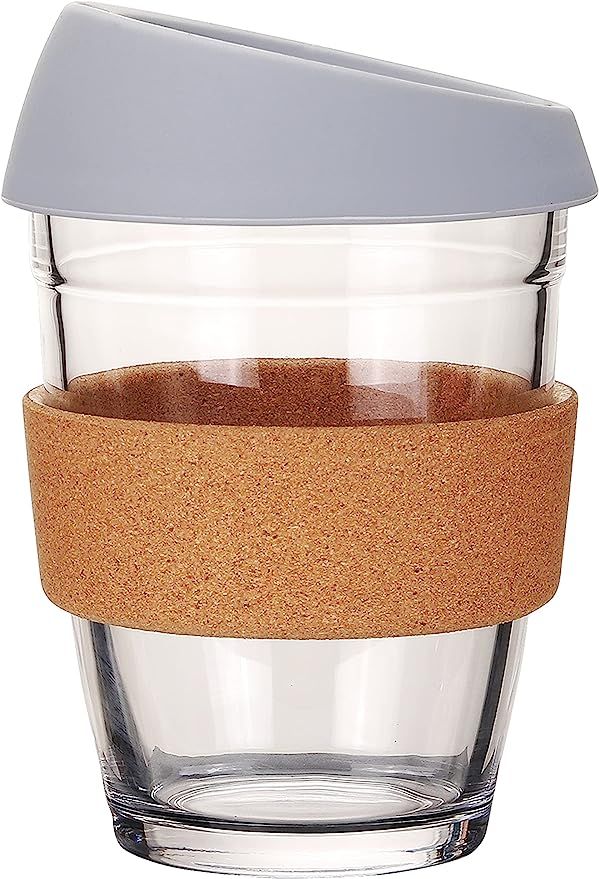 L'ifeager Reusable Coffee Travel Cup Toughened Glass Cup&Eco Friendly Cork sleeve Dishwasher and ... | Amazon (US)