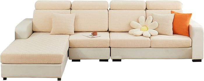 Amazon.com: EURHOWING Universal Stretch Couch Cushion Covers for Sectional Sofa L Shape,Sectional... | Amazon (US)