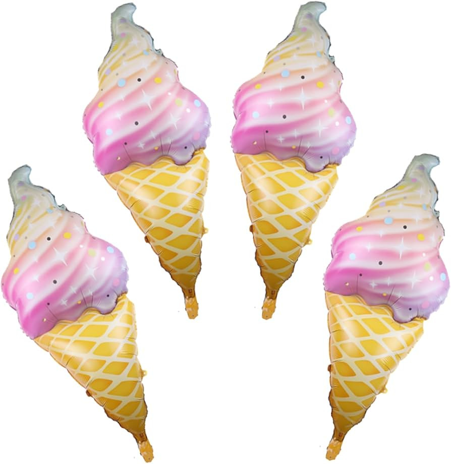 4pcs Ice Cream Balloon for Wedding Birthday Babyshower Theme Party Decoration 37Inch | Amazon (US)