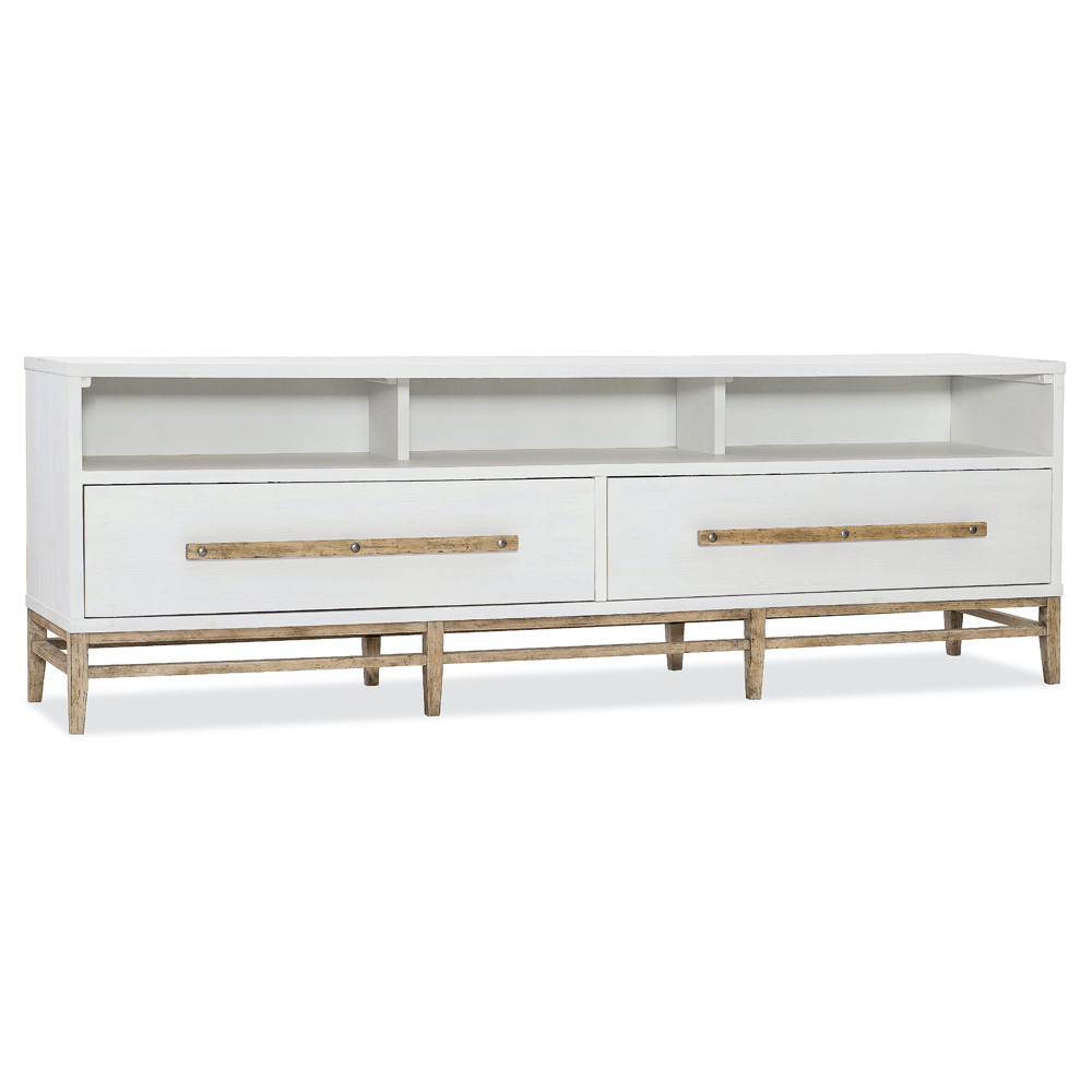 Uriel Coastal Beach White Oak Wood Brown Base Media Cabinet | Kathy Kuo Home