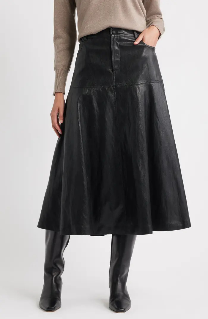 Rhea Faux Leather Midi Skirt | Nordstrom