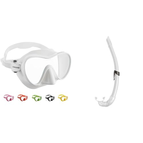 Cressi F1 White and Corsica White Snorkel Mask and Tube Set | Amazon (US)