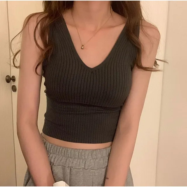 CaraMelody - V-Neck Plain Cropped Tank Top | YesStyle | YesStyle Global