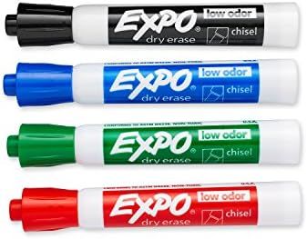 EXPO 80074 Low-Odor Dry Erase Markers, Chisel Tip, Assorted Colors, 4-Count | Amazon (US)