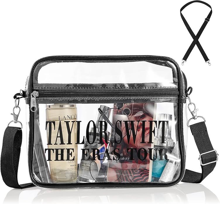 Taylor Clear Bag Stadium Approved For Swift Eras-Tour - Clear Crossbody Purse Bag Swift Merch Mer... | Amazon (US)
