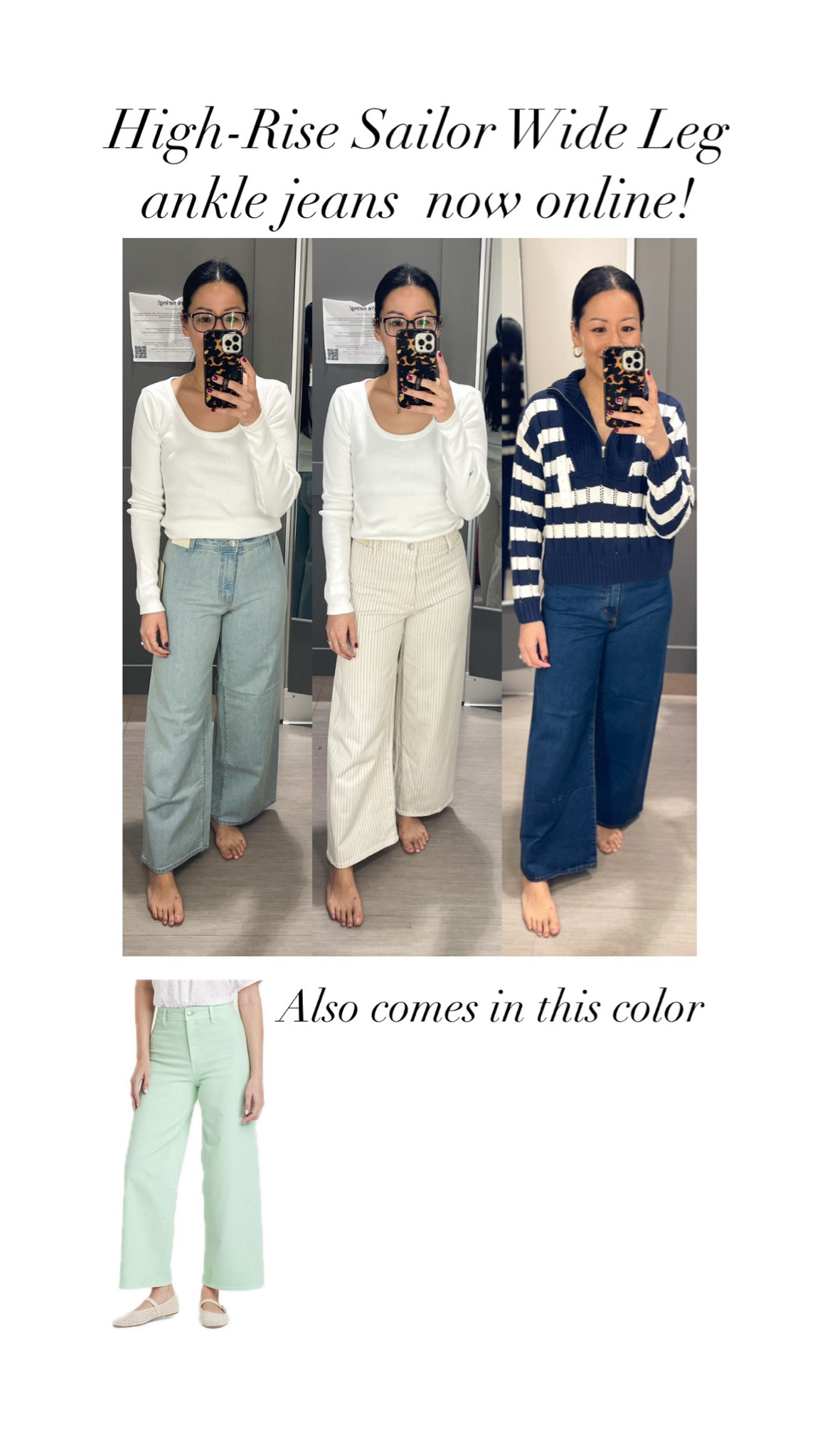 Size 2 fits but feels a bit short in the rise for me so prefer size 4 in light jeans. 

High-Rise Sailor Wide Leg Ankle Jeans 

#LTKFindsUnder50 #LTKSaleAlert #LTKOver40