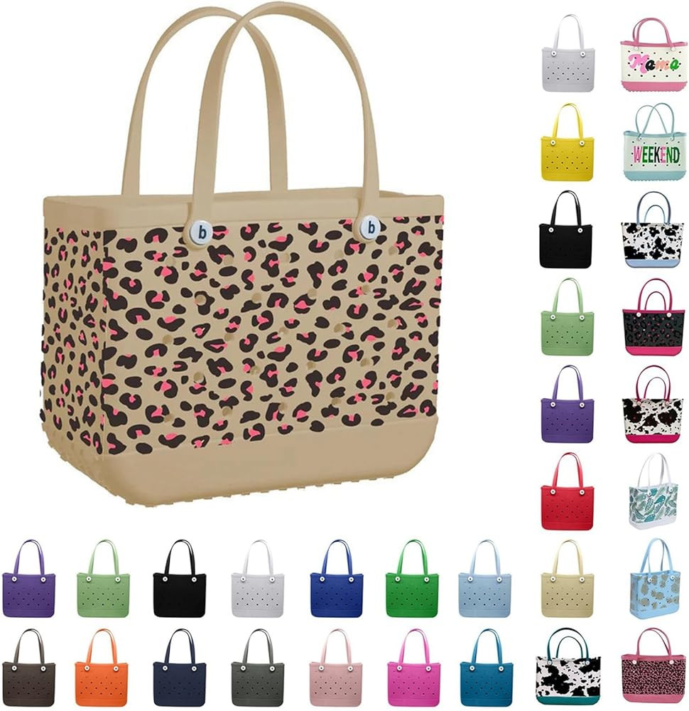 Beach Tote Bag, Extra Large Rubber Tote Bag Waterproof Washableable Tip Proof for the Beach Boat ... | Amazon (US)