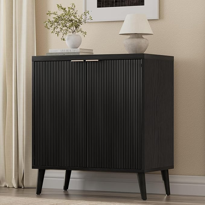 Homleke Fluted Buffet Cabinet with Storage, Modern Sideboard Cabinet | Double Doors, Adjustable S... | Amazon (US)
