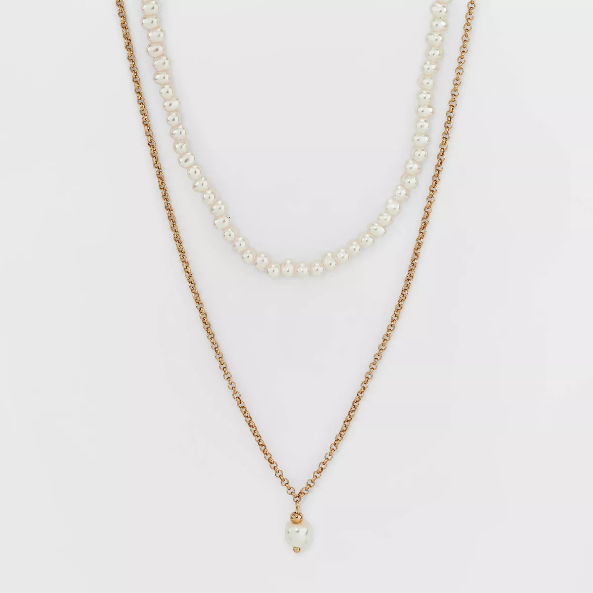 Pearl Pendant Necklace Set 2pc - A New Day™ Gold | Target