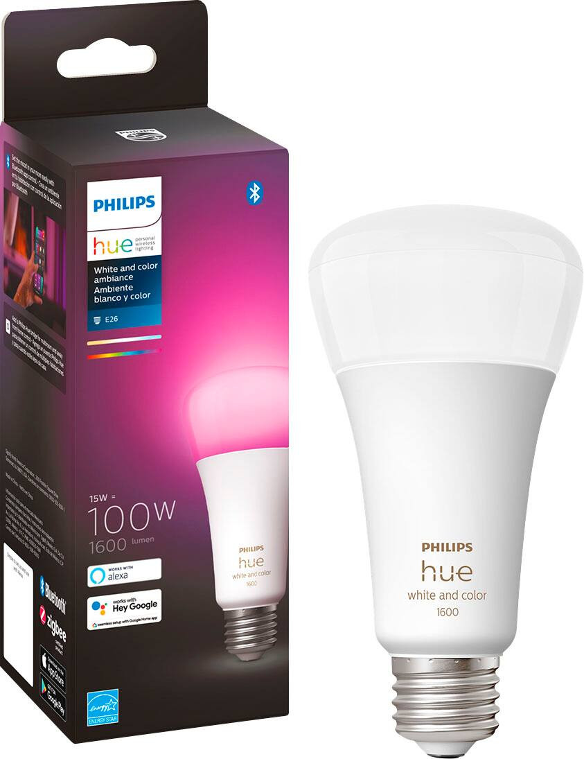 Philips - Hue A21 Bluetooth 100W Smart LED Bulb - White and Color Ambiance | Best Buy U.S.