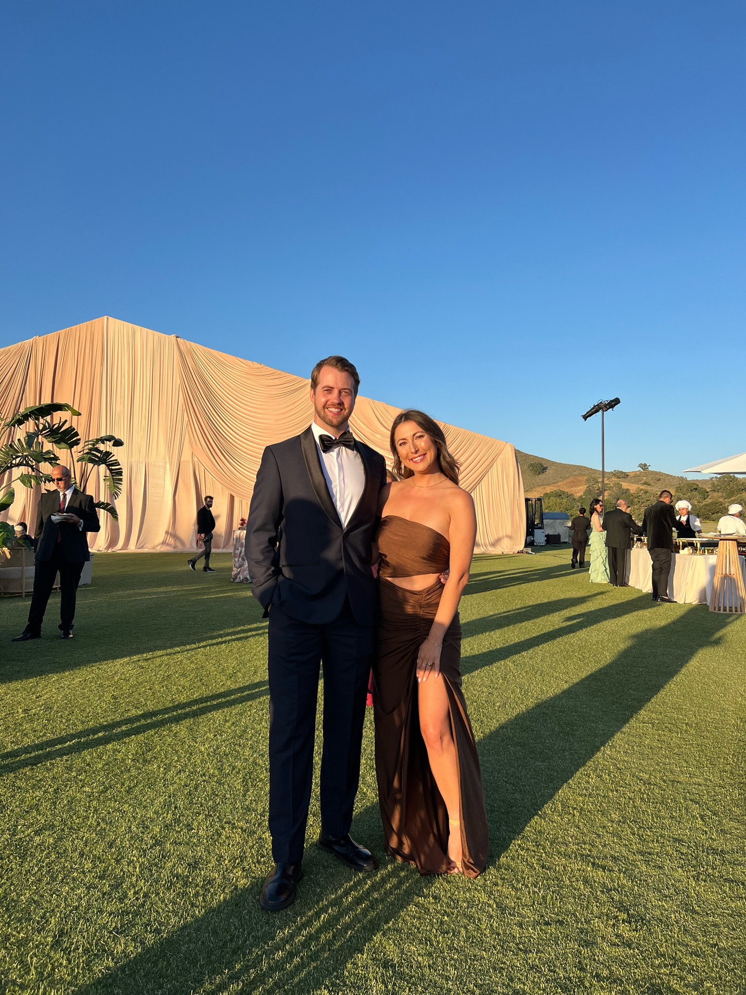 Ted Baker London Navy Shawl Collar Tuxedo from Nordstrom + Ronny Kobo Brown Gown ON SALE - Wedding Guest Dress / Bridesmaid / Gala / Event / Prom / Floor Length Dress / Black Tie

#LTKWedding #LTKSaleAlert #LTKxNSale