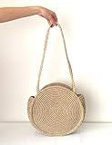 Natural Round Straw Raffia Shoulder bag/Handwoven bag/Market Handbag/Summer Tote/Gifts for her/Handm | Amazon (US)