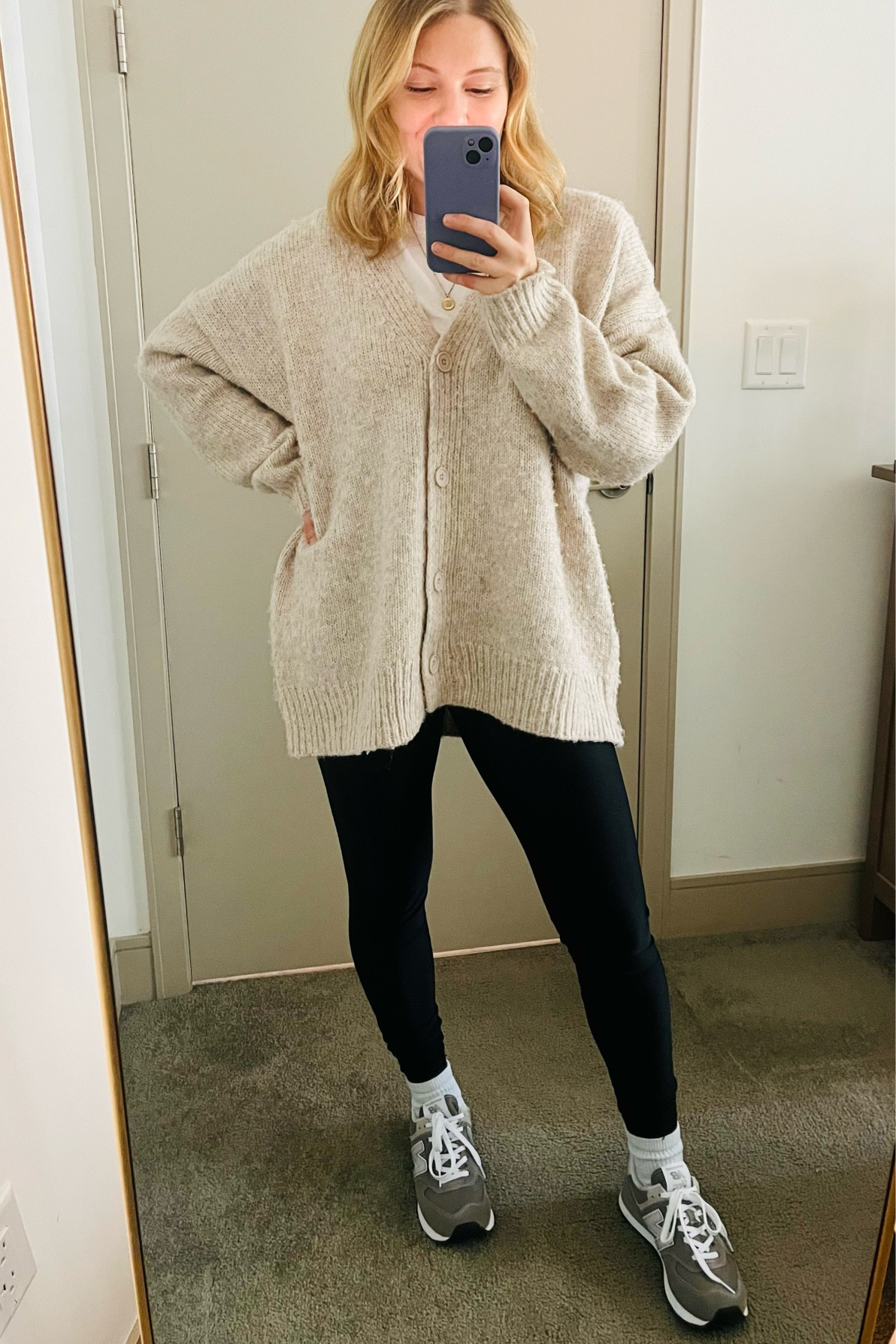 Comfy, casual, everyday winter outfit. Wearing an oversized Topshop Sweater (s) and my new favorite New Balance sneakers (tts)!

#LTKshoecrush #LTKunder100 #LTKSeasonal