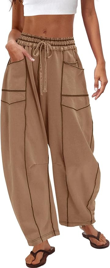 Nirovien Barrel Sweatpants Wide Leg Pants Baggy Pants Lounge Sweats | Amazon (US)