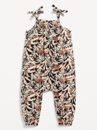Printed Sleeveless Tie-Knot Jumpsuit for Baby | Old Navy (US)