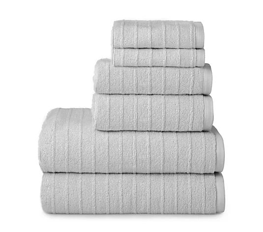 Welhome James 100% Cotton Solid 6 Piece Towel Set - QVC.com | QVC