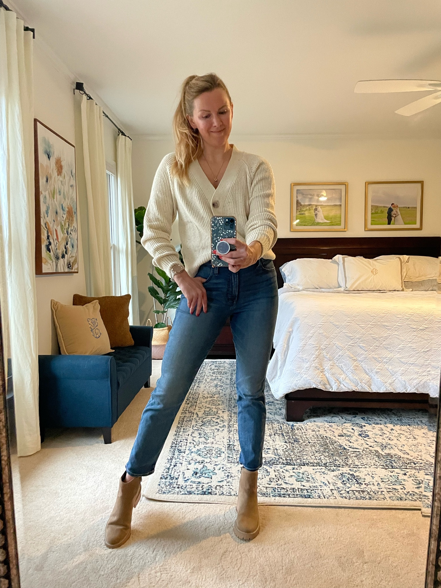 Neutral holiday outfit idea - on sale for Black Friday!

Love this cream white cardigan sweater! It’s very soft & buttons are functional. I sized down. 

Classic straight leg blue jeans are super comfortable! Fit true to size 

#LTKCyberWeek