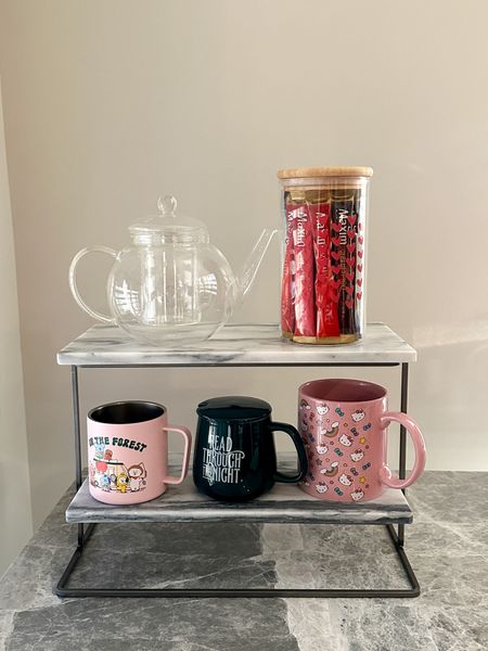 This French Kitchen Marble 2-Tier Server is one of my favorite additions to my coffee and tea station. Perfect to store mugs, teapots, canisters, and more. Linked some of my other favorite coffee and tea essentials too ☕️ 

#LTKhome