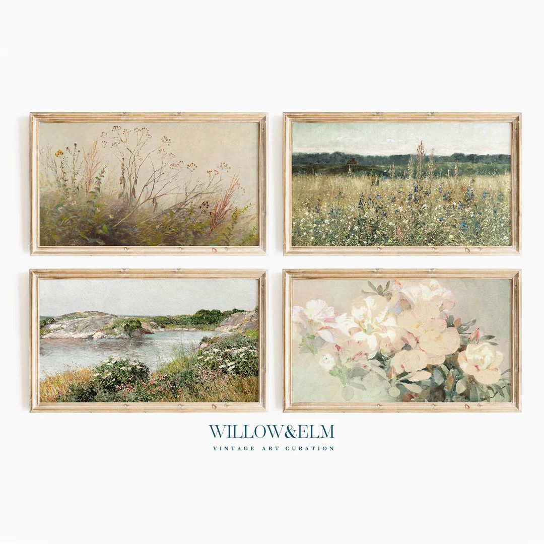 Samsung Frame TV Art Spring Bundle Set of 4 | Wildflowers Field | Flower Meadow | Vintage Paintin... | Etsy (US)