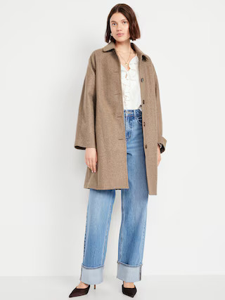 Relaxed Button-Front Mac Coat | Old Navy (US)