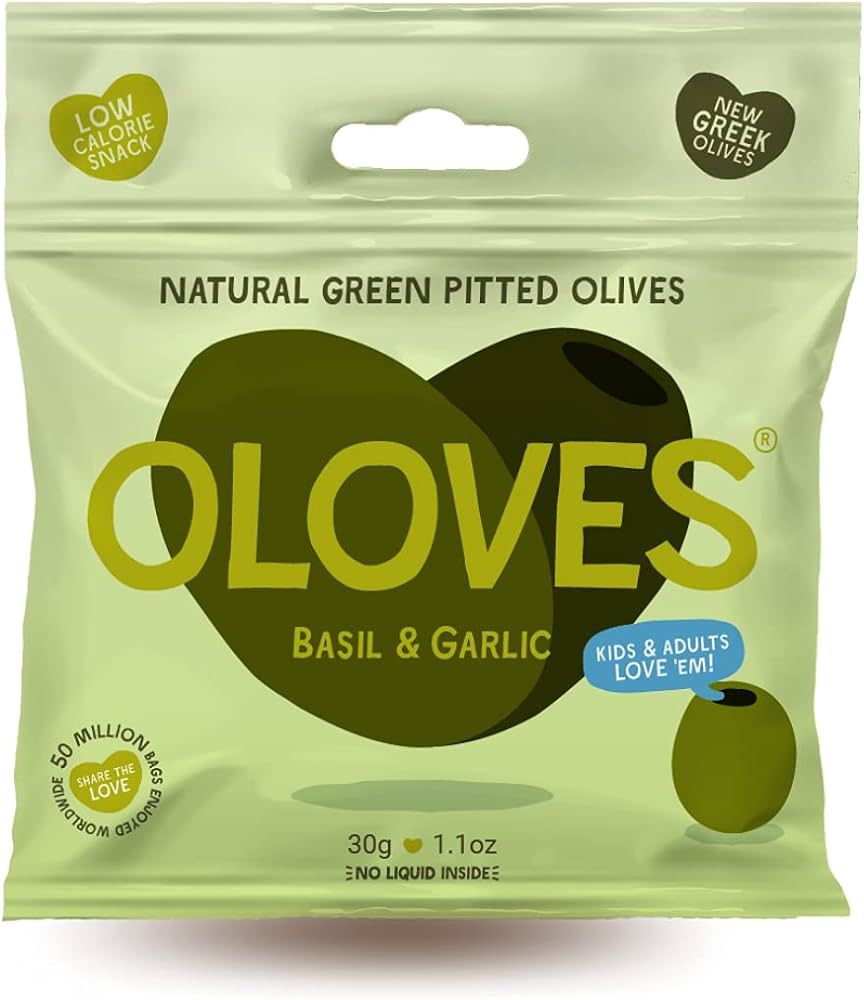 OLOVES Green Greek Pitted Olives | Basil & Garlic | Vegan, Kosher, Gluten Free + Keto Friendly, F... | Amazon (US)