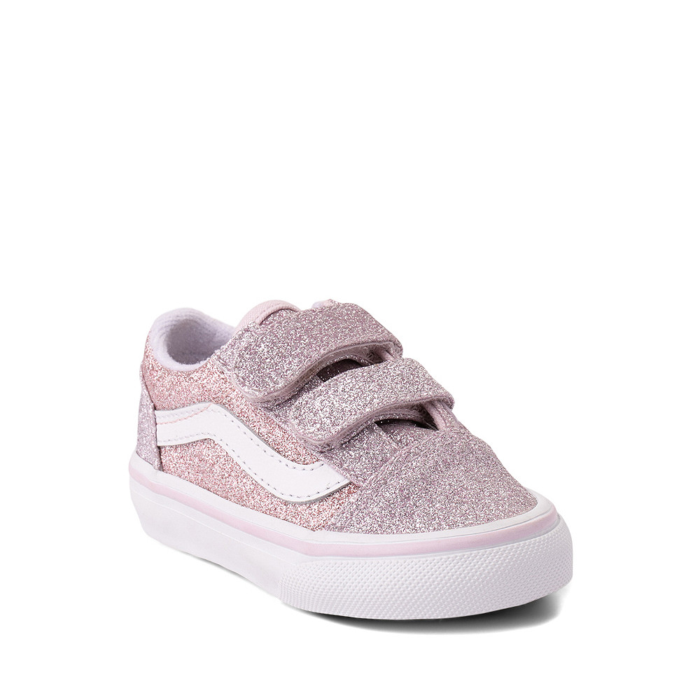 Vans Old Skool V Glitter Skate Shoe - Baby / Toddler - Orchid Ice / Powder Pink | Journeys