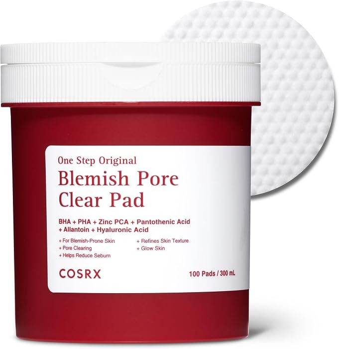COSRX OneStep Blemish Pore Clear Toner Pads, Exfoliating Care (100 Pads) | Amazon (US)
