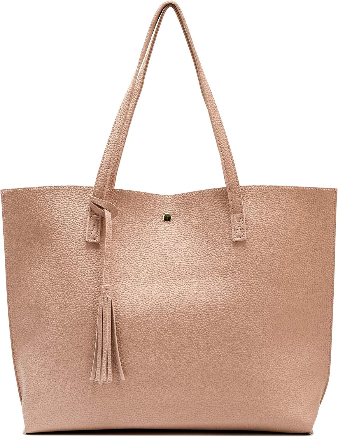 Nodykka Women Tote Bags Top Handle Satchel Handbags PU Faux Leather Tote Bag with Tassel Shoulder... | Amazon (US)