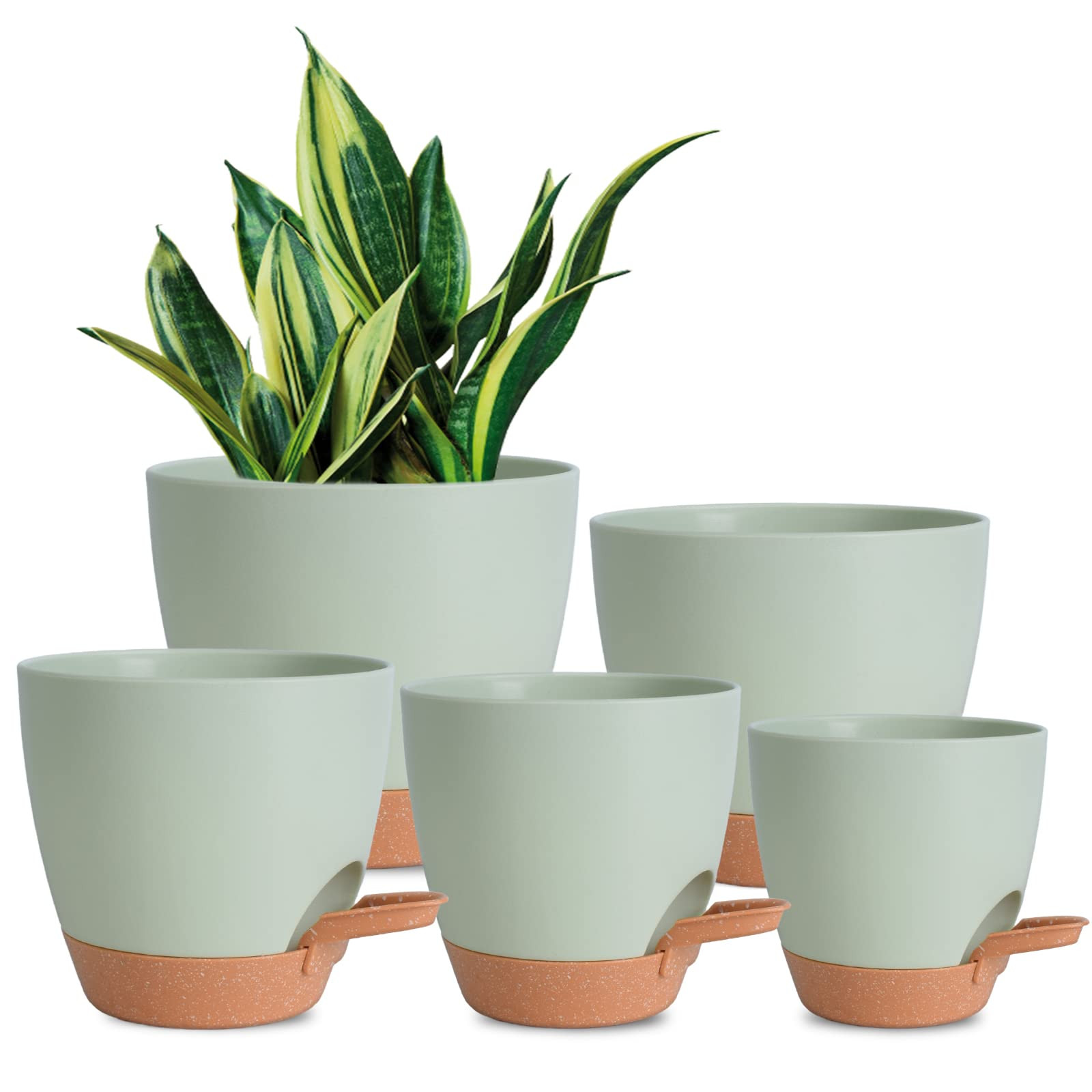Plant Pots Indoor 7/6.5/6/5.5/5 Inch Self Watering Planters for Indoor Plants with Drainage Hole,... | Amazon (US)