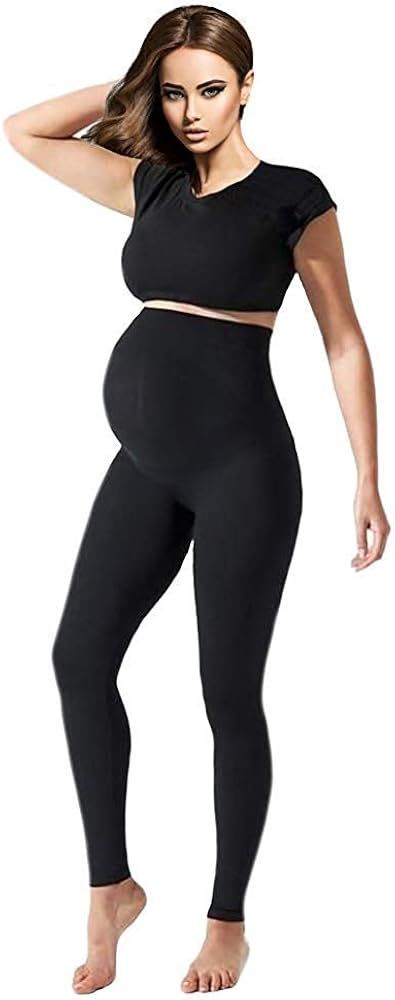 Terramed Maternity Leggings Active Wear Over The Bump Pants Pregnancy Shaping Over The Belly Post... | Amazon (US)