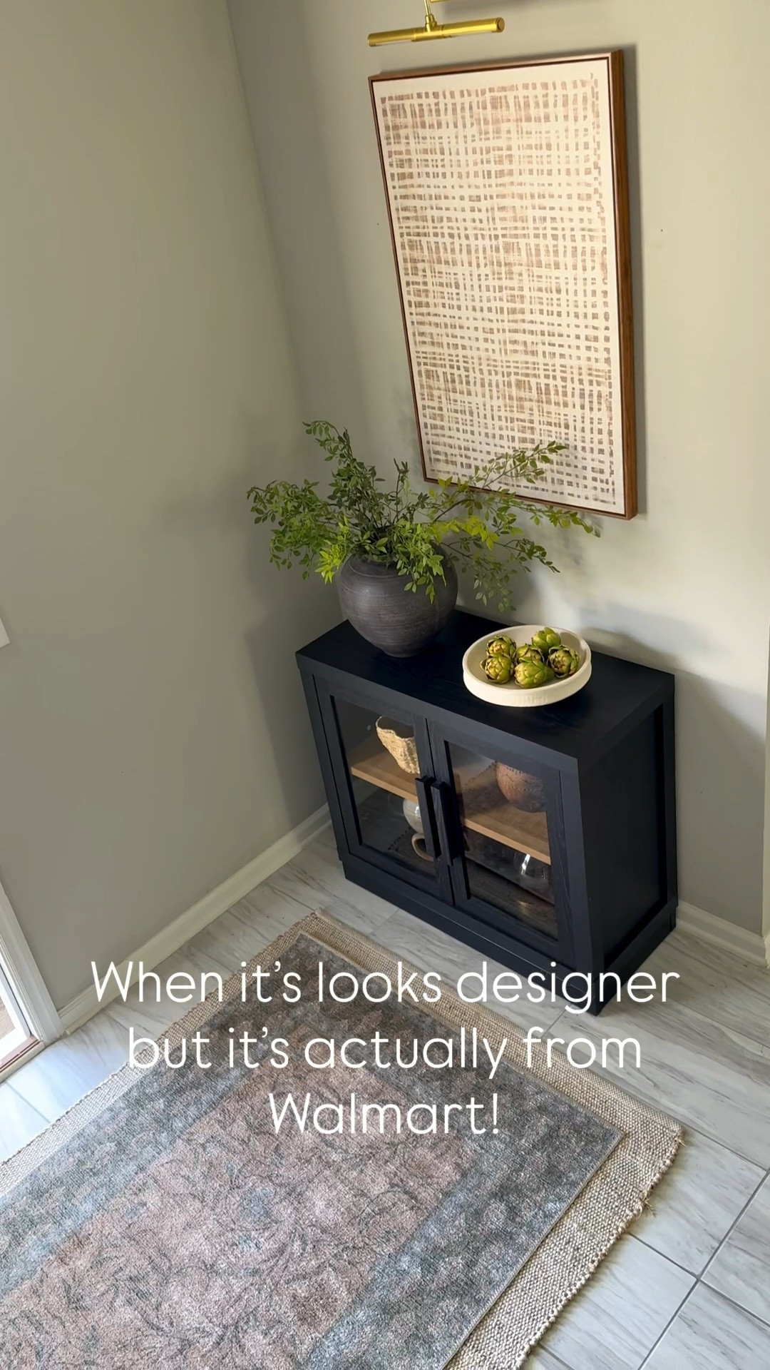Amazing price for the quality! I love this designer inspired cabinet in my entryway 😍 PS this oversized vase is back in stock too! 

Small entryway inspo, Walmart home finds, Walmart cabinet, black entryway cabinet, designer inspired home finds

#LTKHome